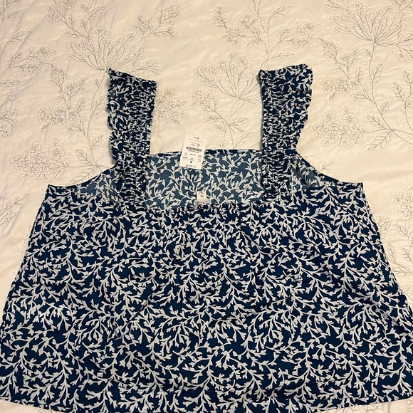 J Crew Ruffled Shoulder Tank - Picture 2 of 4
